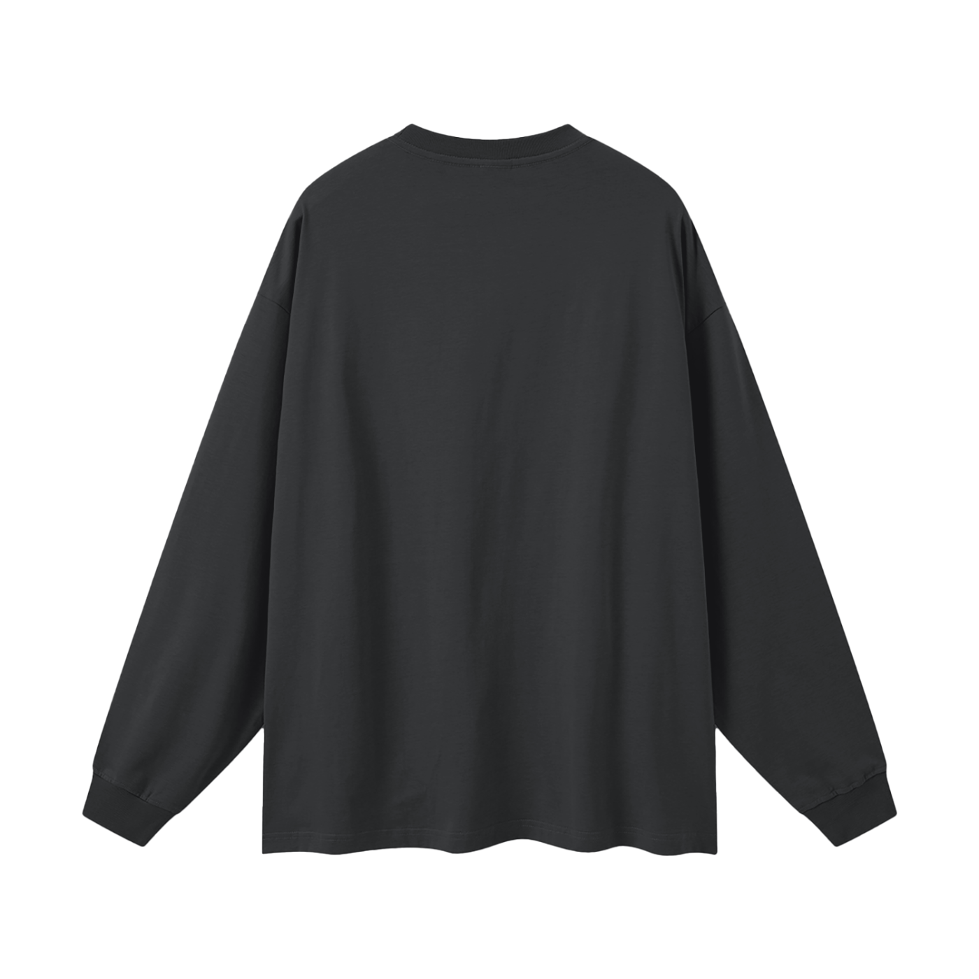 Black long-sleeve shirt on a white background