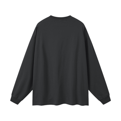 Black long-sleeve shirt on a white background