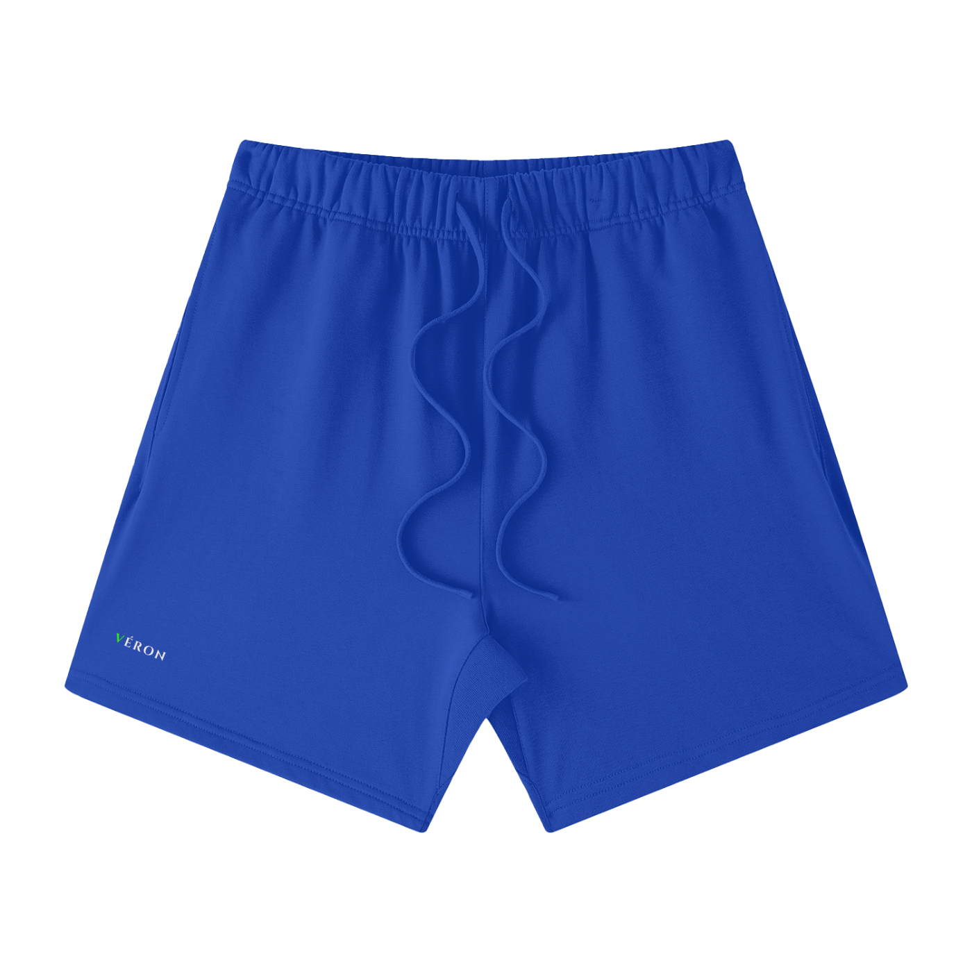 VERON Blue athletic shorts on a white background