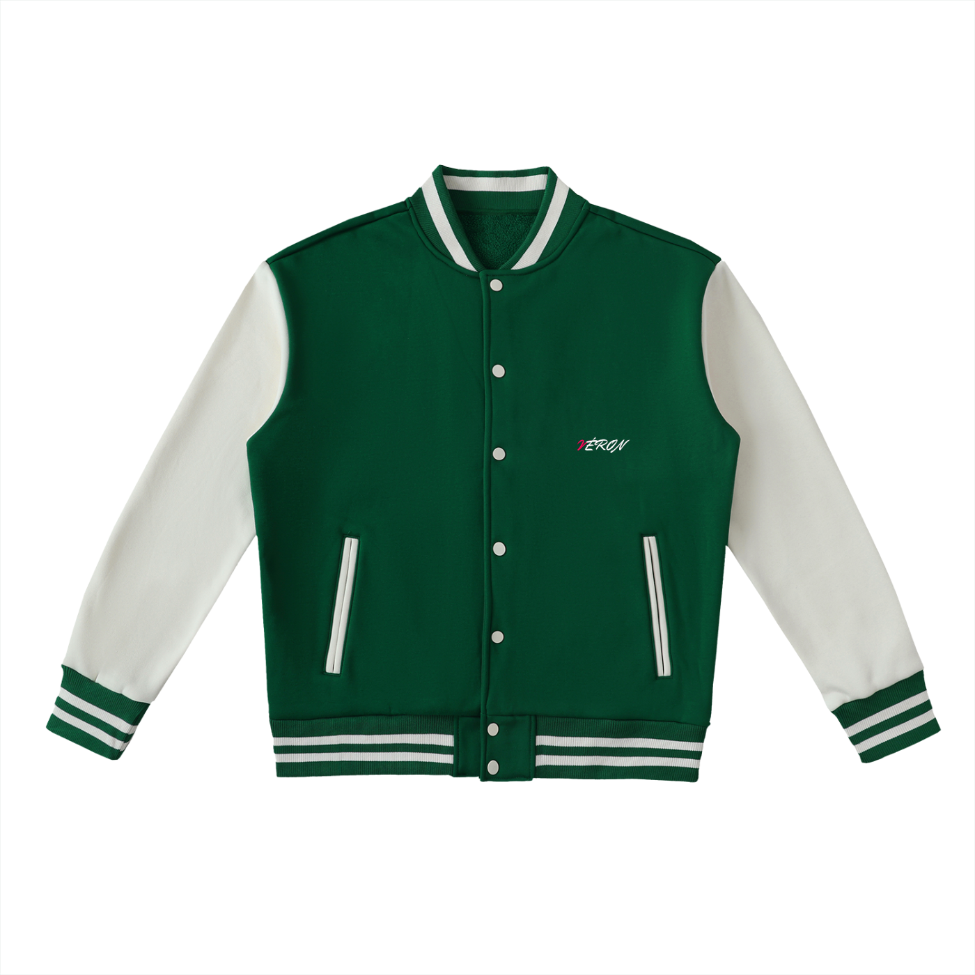 VÉRON Paradis Étoilé premium varsity jacket front view 1