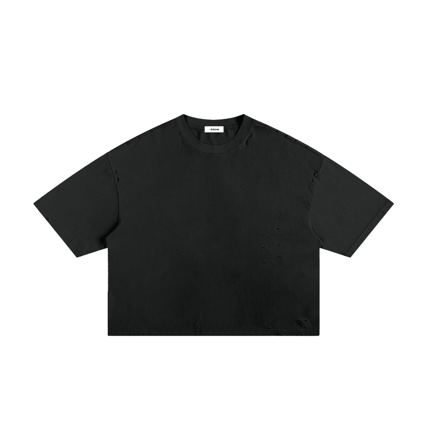 Black t-shirt on a white background