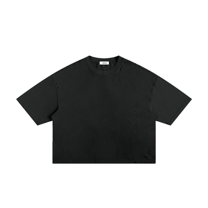 Black t-shirt on a white background