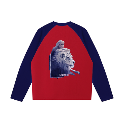 Model styling VÉRON La Fille long sleeve in casual urban outfit 2