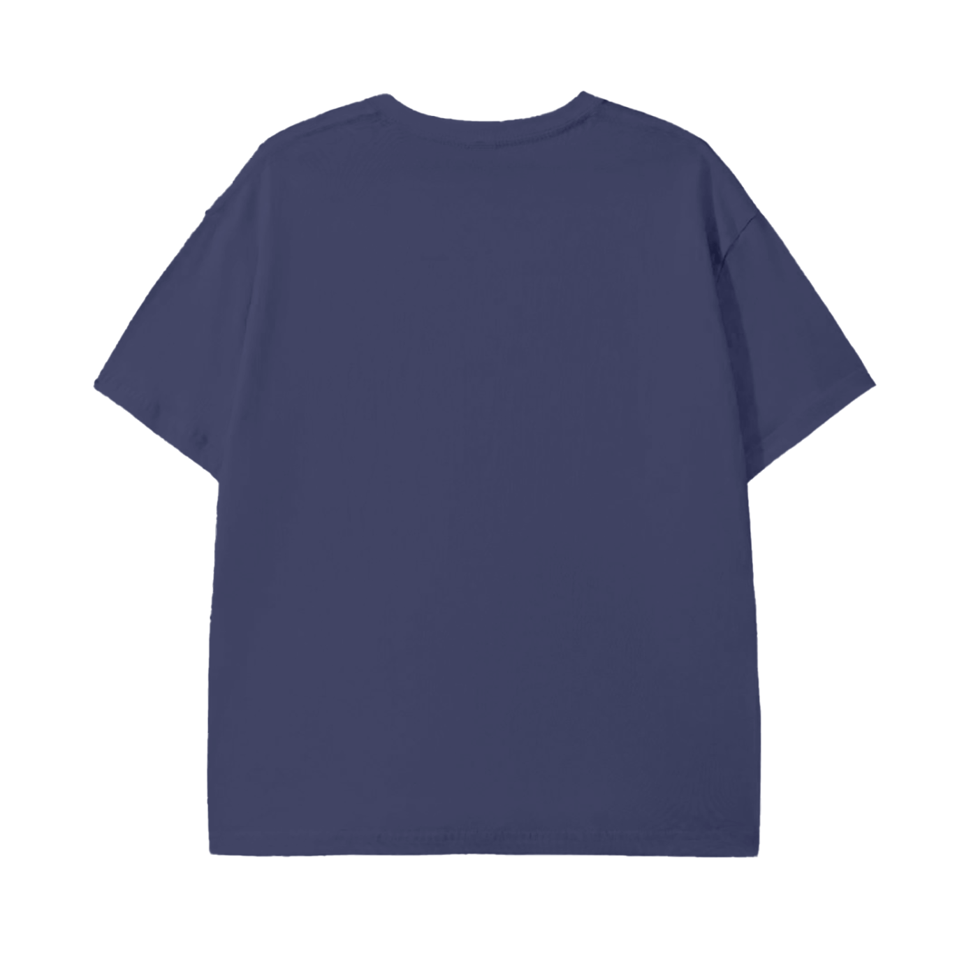 Navy blue t-shirt on a white background