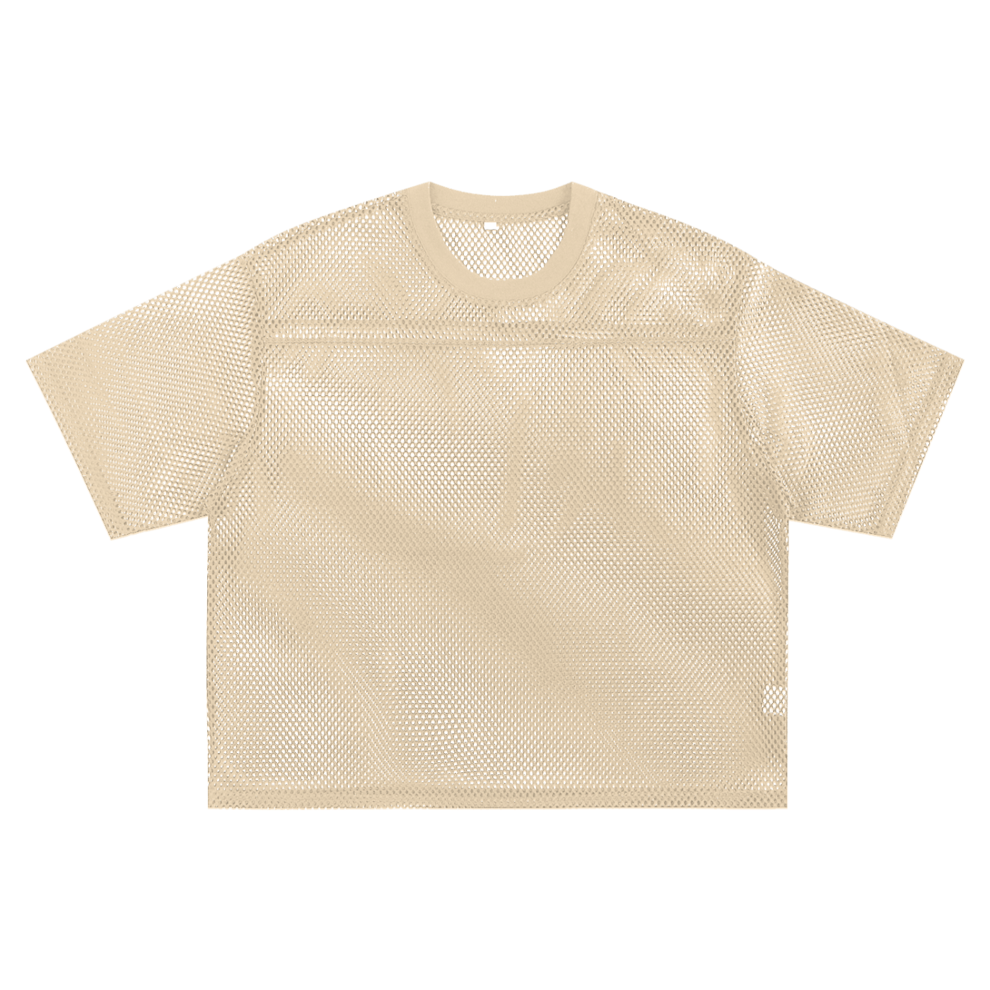 Beige mesh t-shirt on a white background