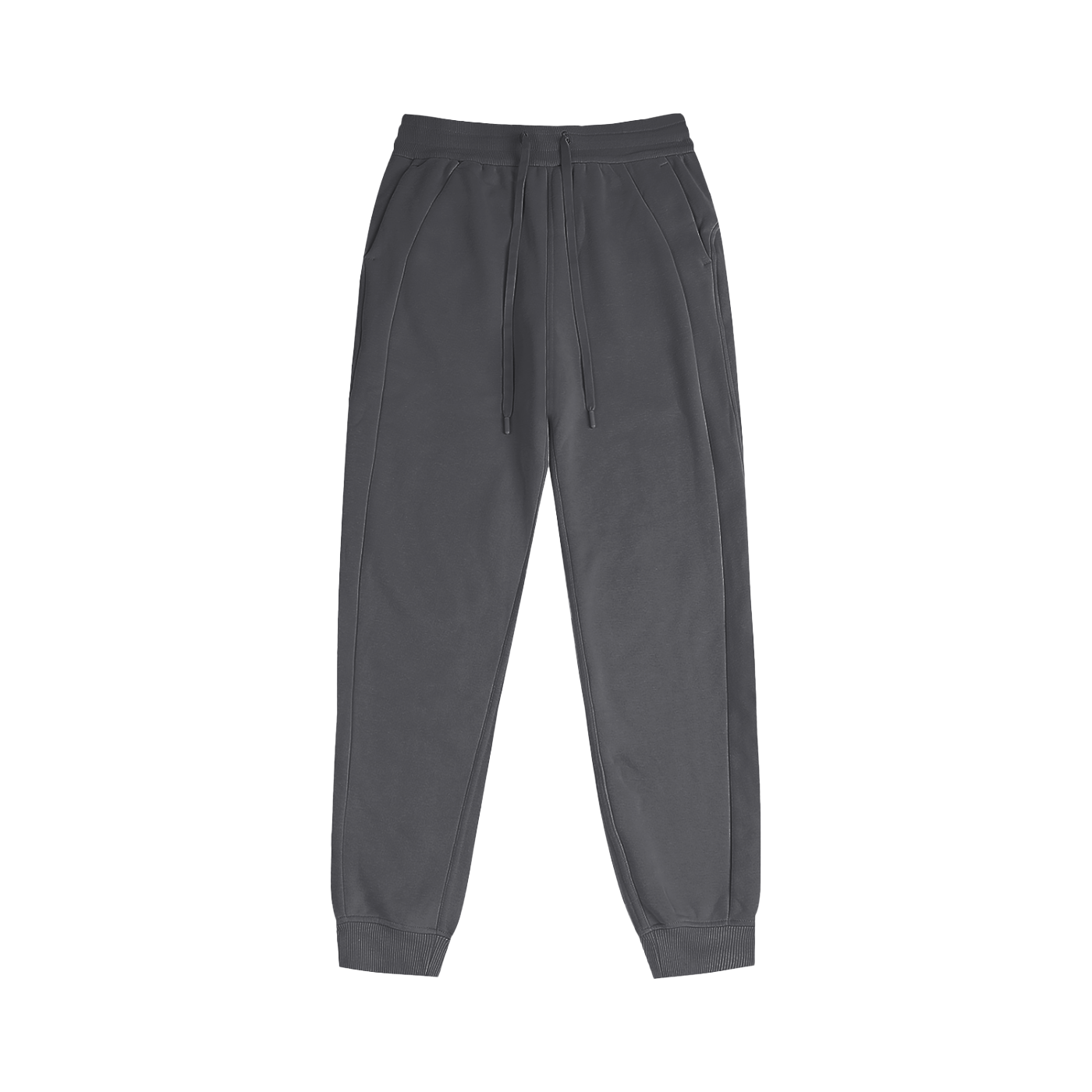 Dark gray sweatpants on a white background