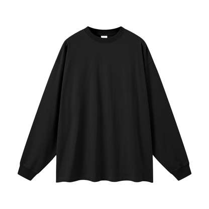 Black long-sleeve shirt on a white background