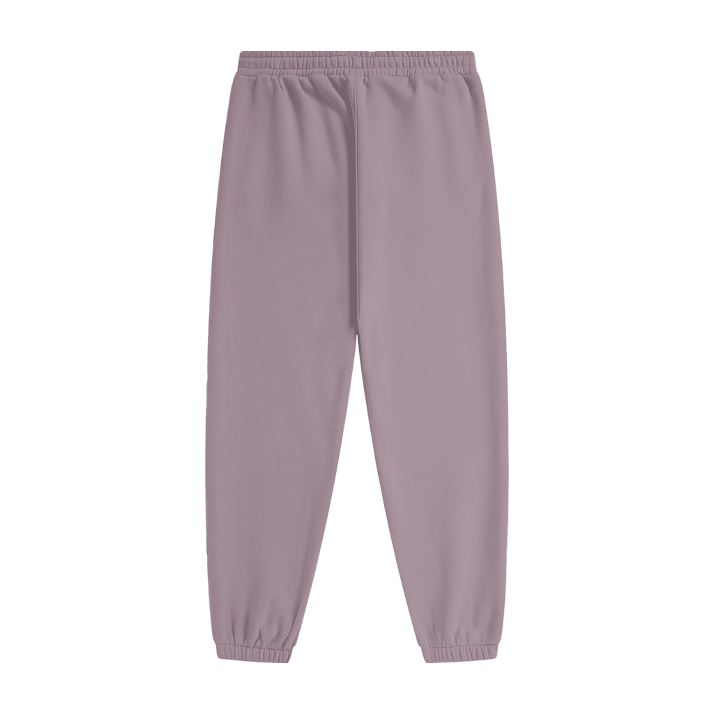 Purple sweatpants on a white background