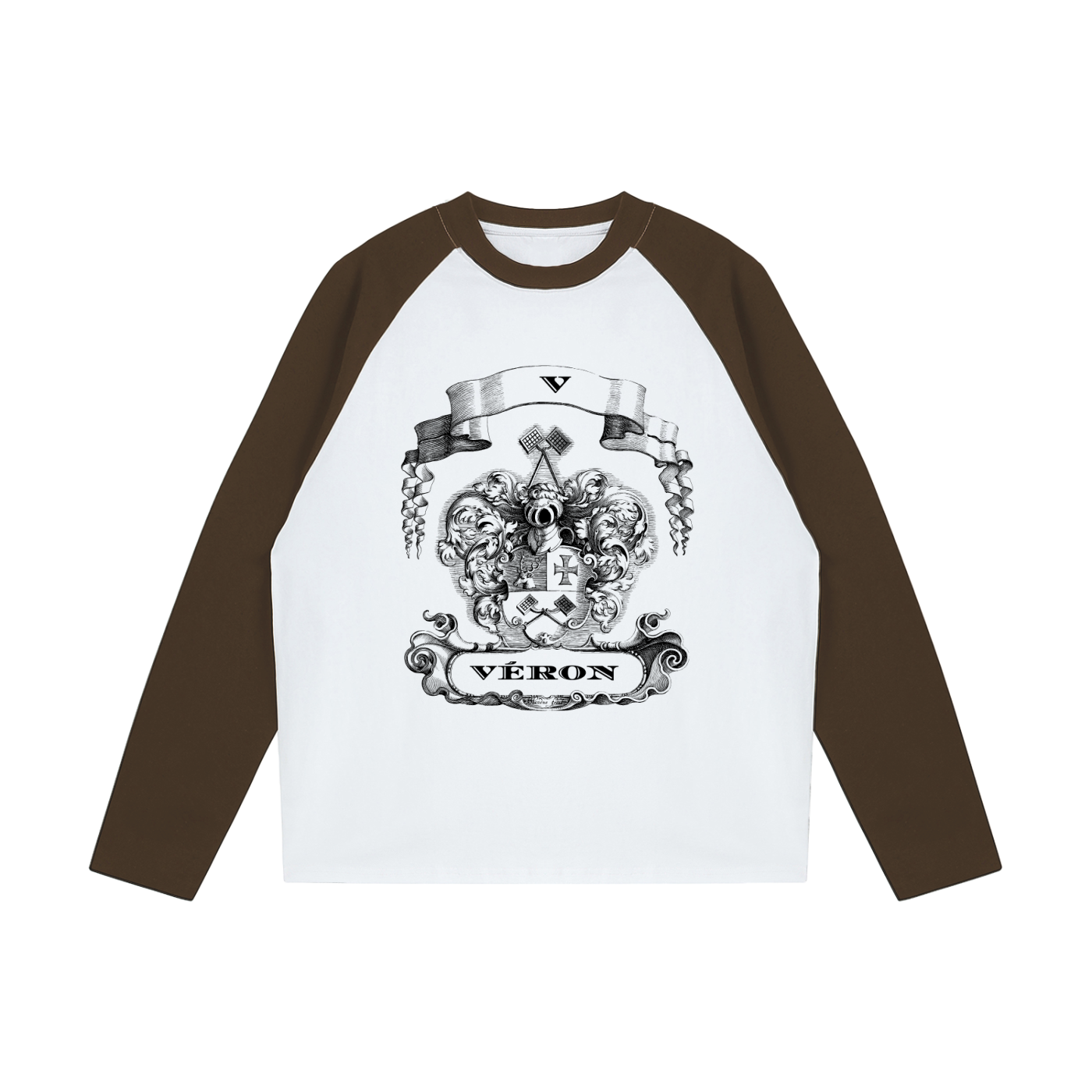 VÉRON Le PADRE long sleeve unisex T-shirt premium streetwear front view 3