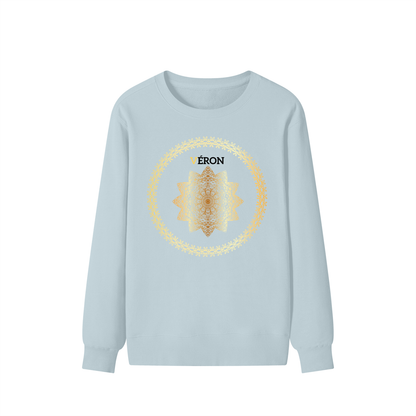 VÉRON Infini Doré premium unisex sweatshirt front view with gold details