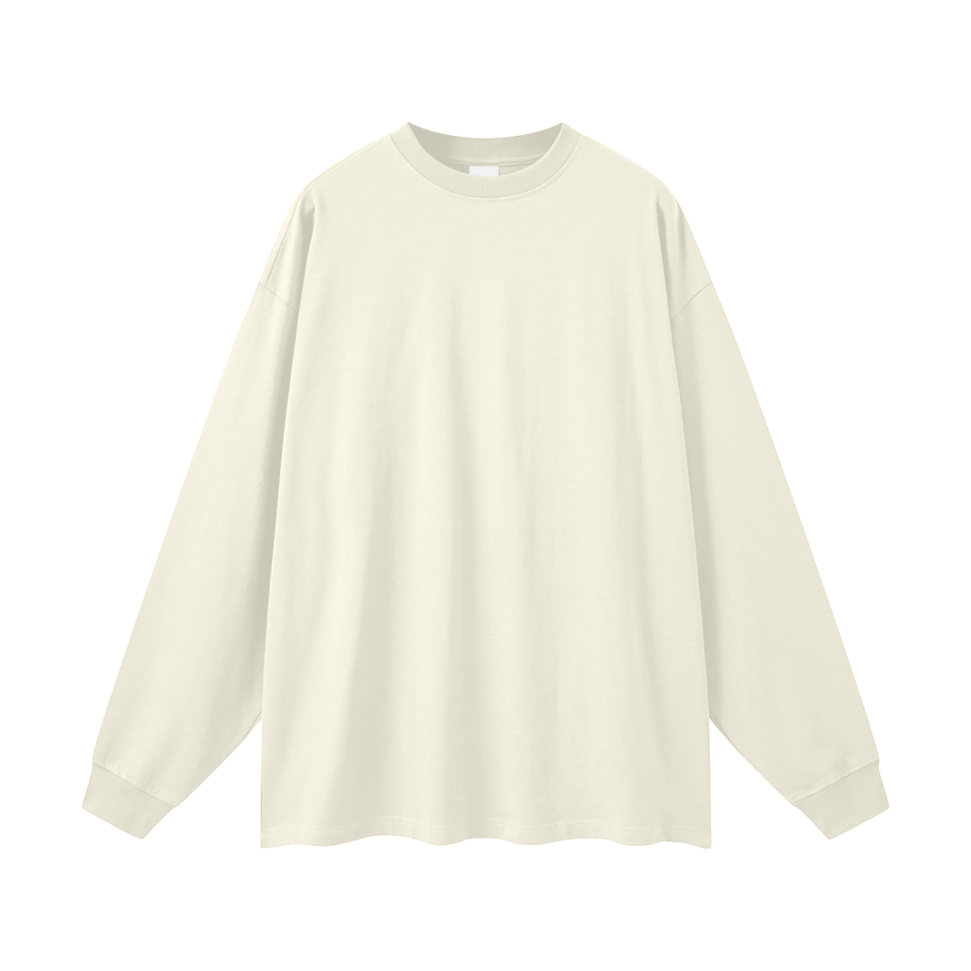 Beige long-sleeve shirt on a white background