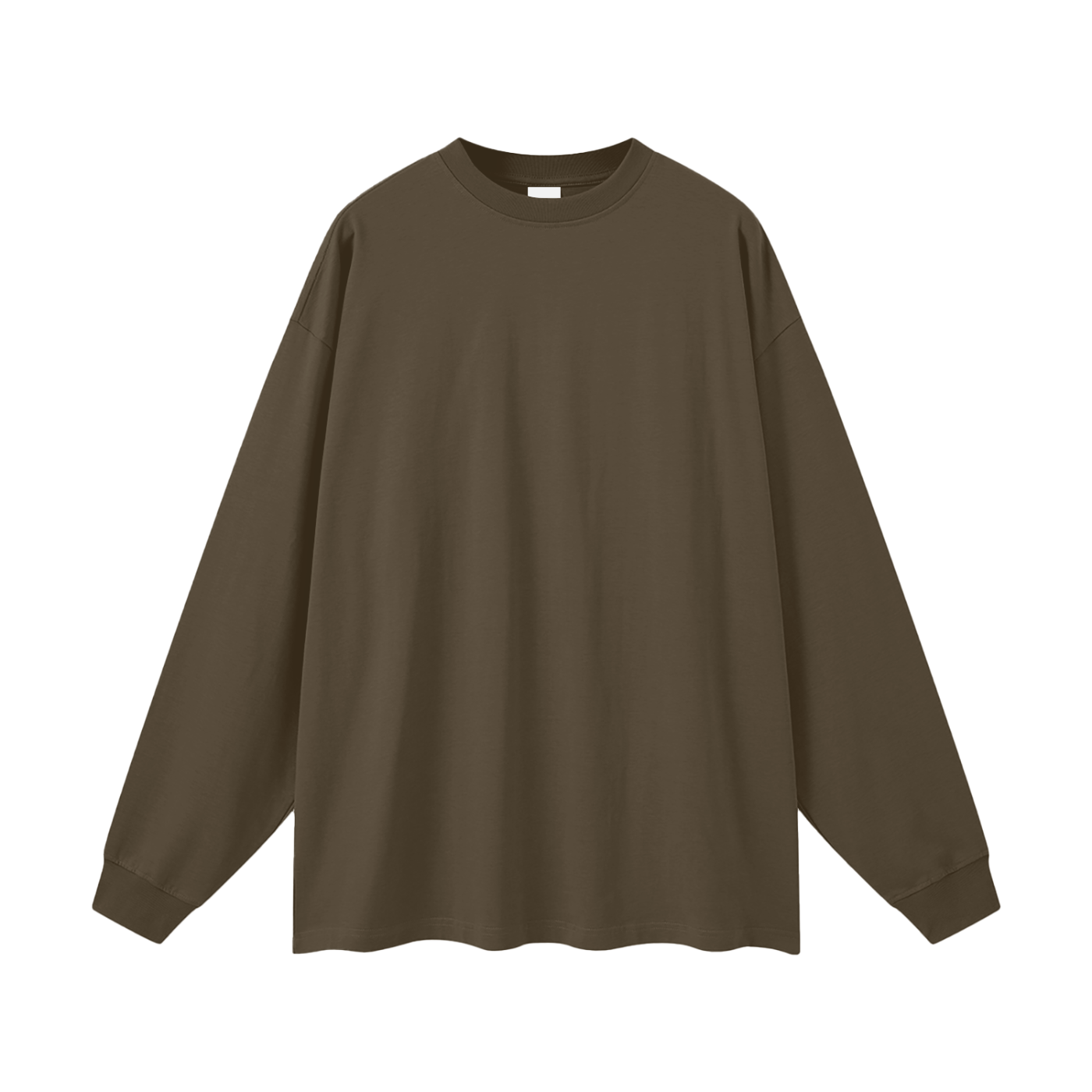 Brown long-sleeve shirt on a white background
