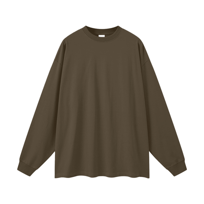 Brown long-sleeve shirt on a white background
