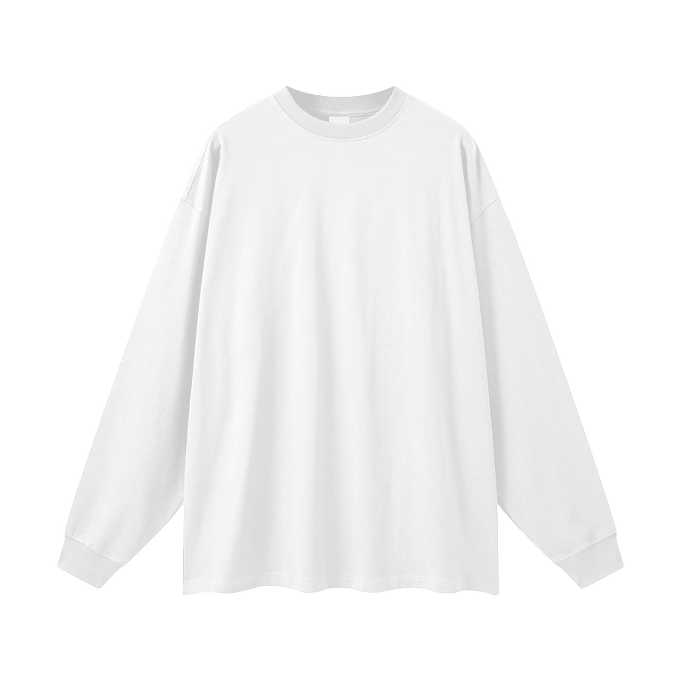 White long-sleeve shirt on a white background