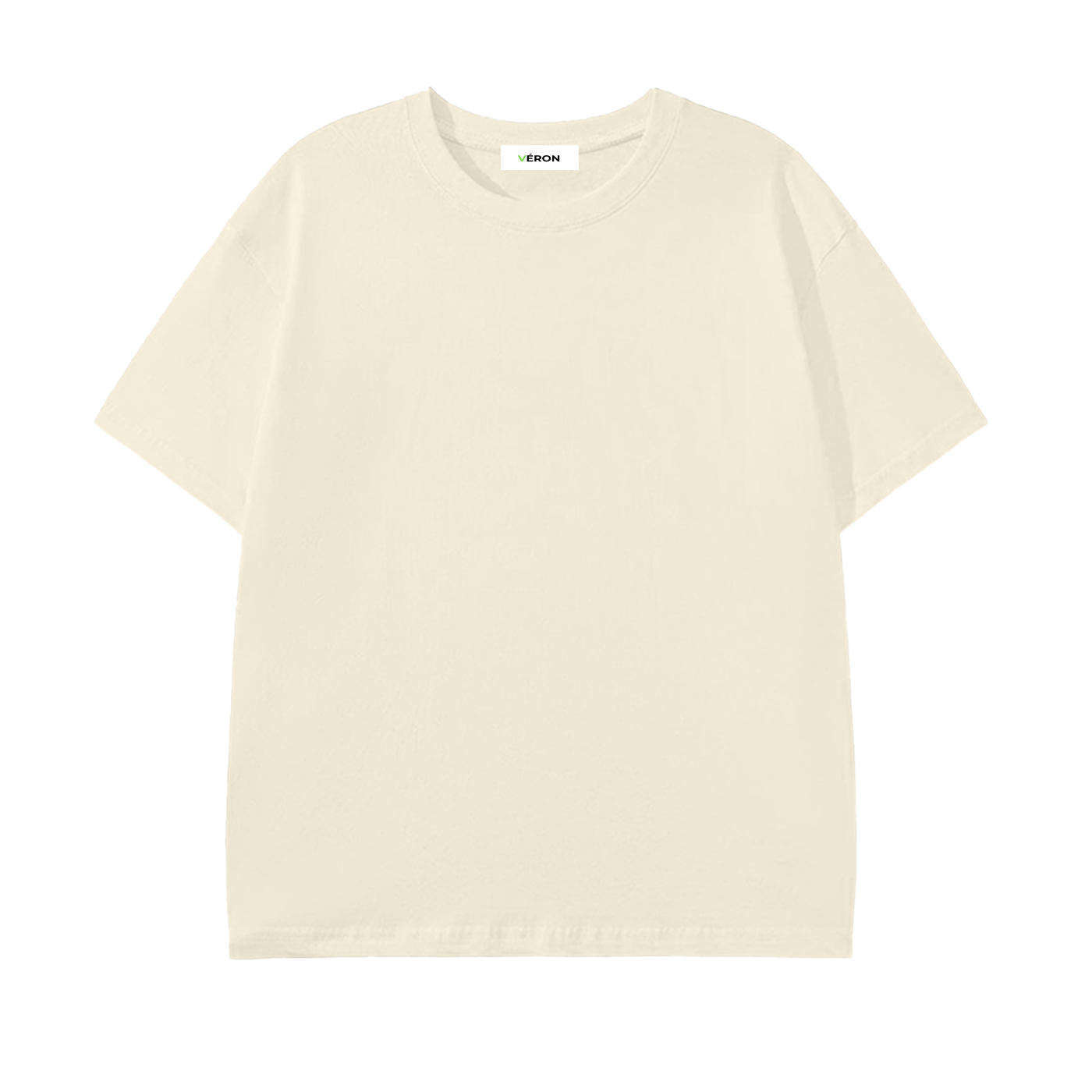 Beige t-shirt on a white background with 'VERON' branding.