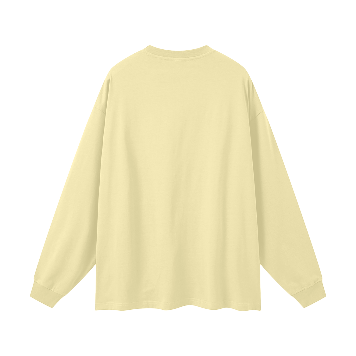 Light yellow long-sleeve shirt on a white background