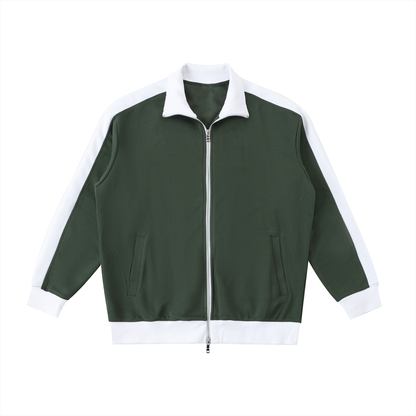 VERON Green jacket with white accents on a white background