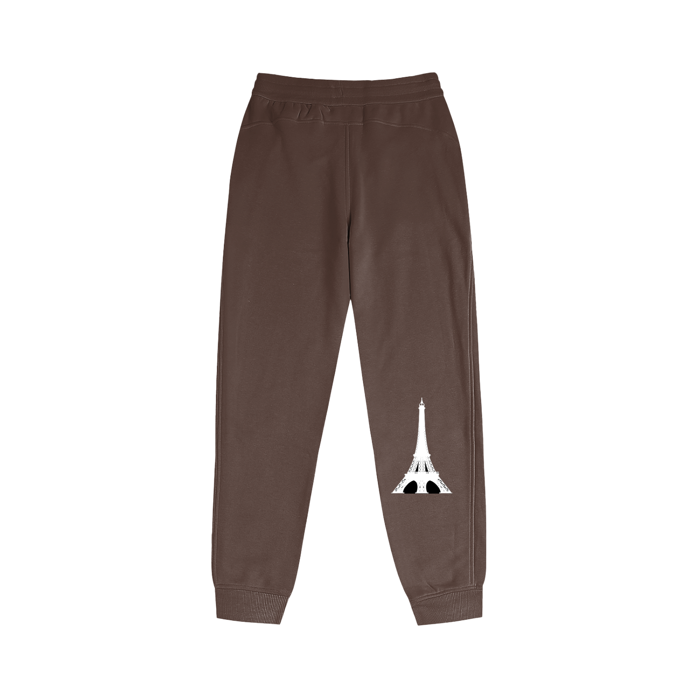 Rear view of Paris-inspired VÉRON joggers showcasing perfect fit. 

