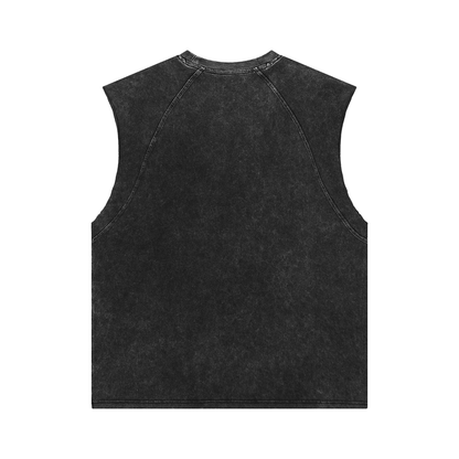 VÉRON Rue du Savoir Washed Tank Top back view unisex streetwear 