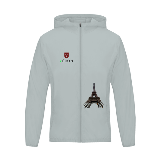 VÉRON Paris La Ville Lumière Unisex Jacket front view in gray.

