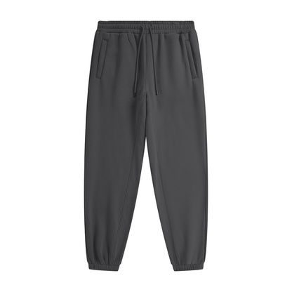 Dark gray sweatpants on a white background