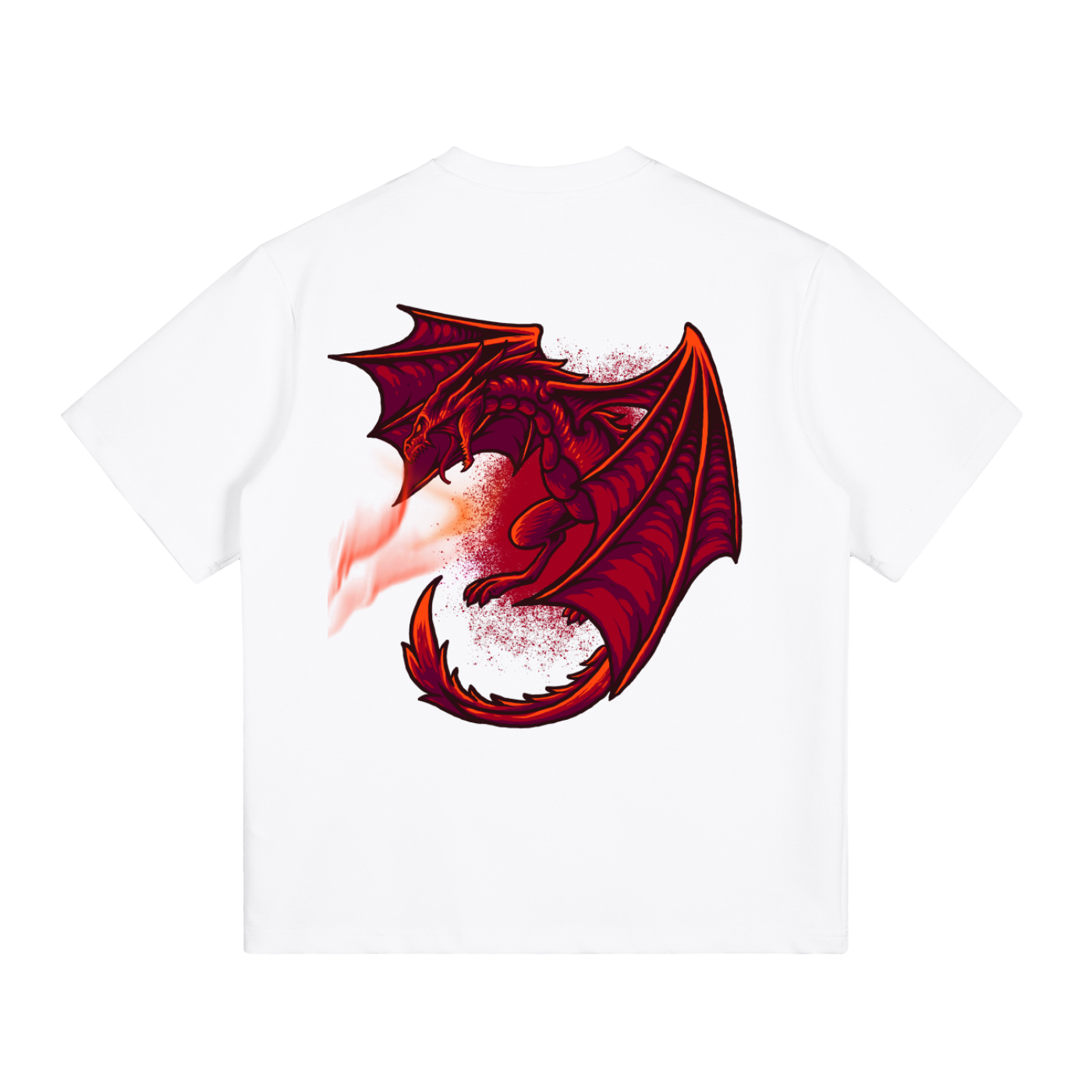 Close-up dragon design on VÉRON premium T-shirt 6