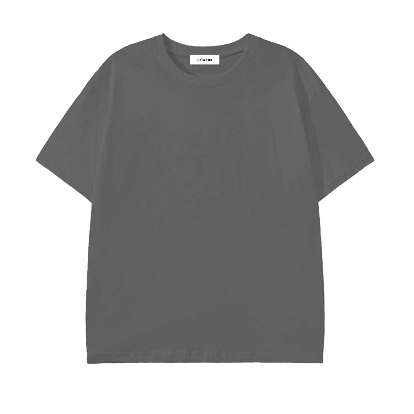 Gray t-shirt on a white background with 'VERON' label.