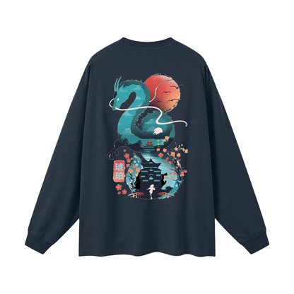 Model wearing VÉRON oversized long sleeve shirt streetwear fit 9