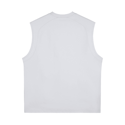 White sleeveless shirt on a white background