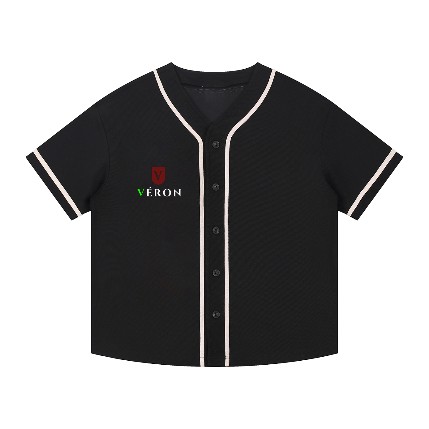 VÉRON Arc de Triomphe unisex button-up shirt front view.

