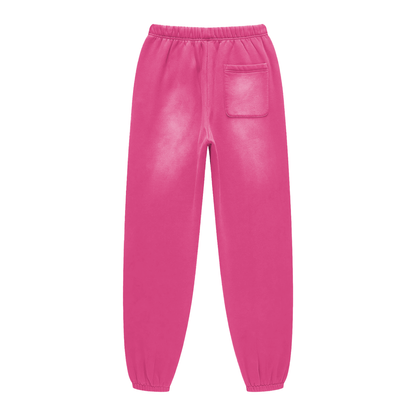 Pink sweatpants on a white background
