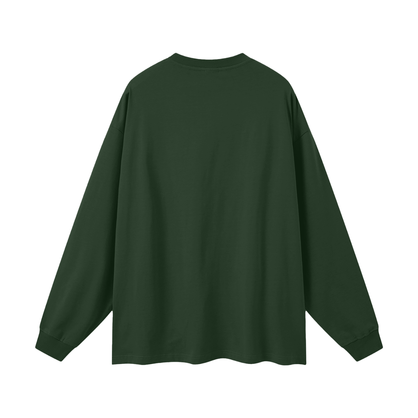 Green long-sleeve shirt on a white background