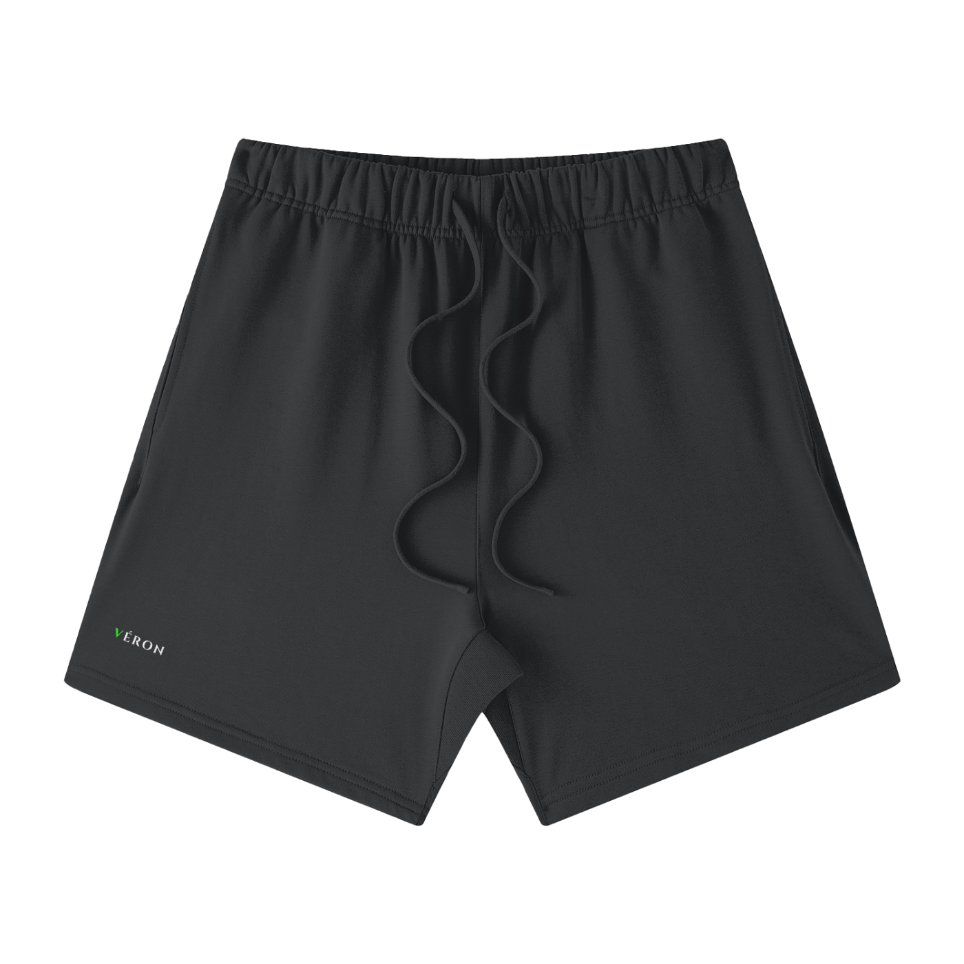 VERON Black shorts with a brand logo on a white background