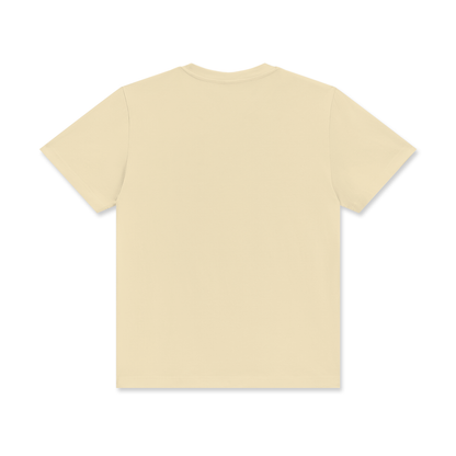 VÉRON Le Classique premium unisex t-shirt back view in Beige.