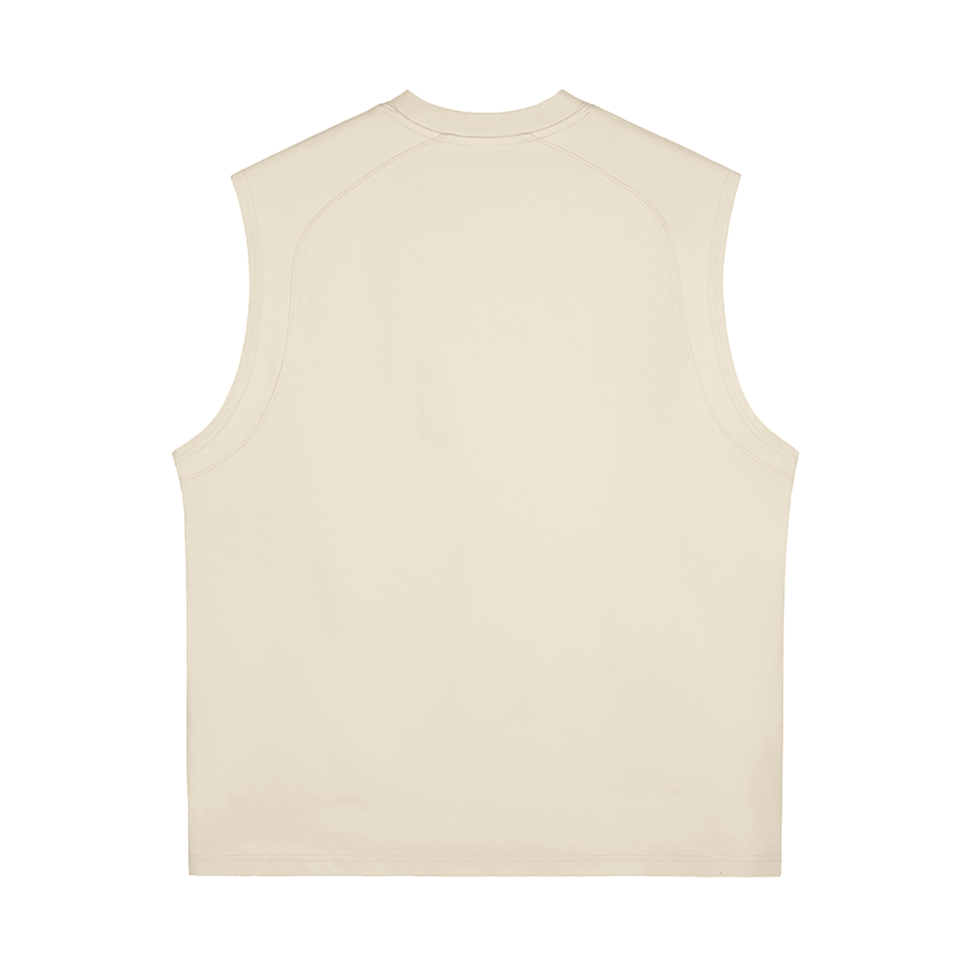 Beige sleeveless shirt on a white background