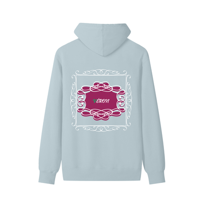 VERON Light blue hoodie with a pink decorative design on the back