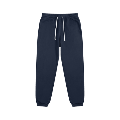 VERON Navy blue sweatpants with a white drawstring on a white background