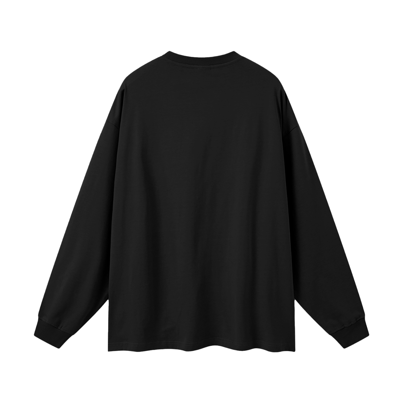 Black long-sleeve shirt on a white background