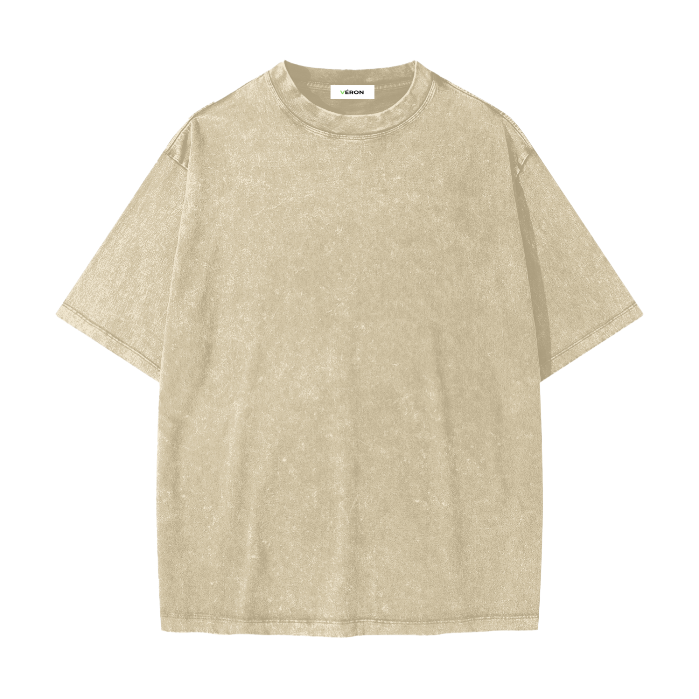Premium cotton fabric close-up of VÉRON washed T-shirt 1
