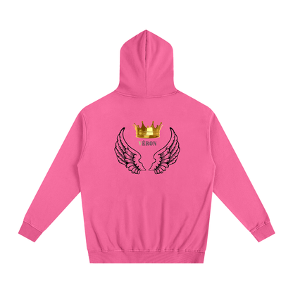 Model wearing VÉRON Majesté Dorée luxury unisex hoodie urban style 5