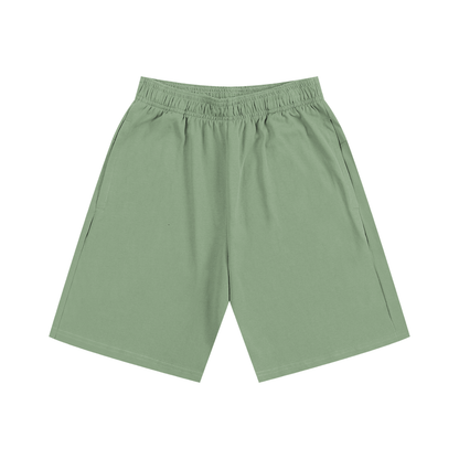 Green shorts on a white background