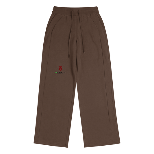 LA Plume women's comfort pants by VÉRON in Brown streetwear style.

