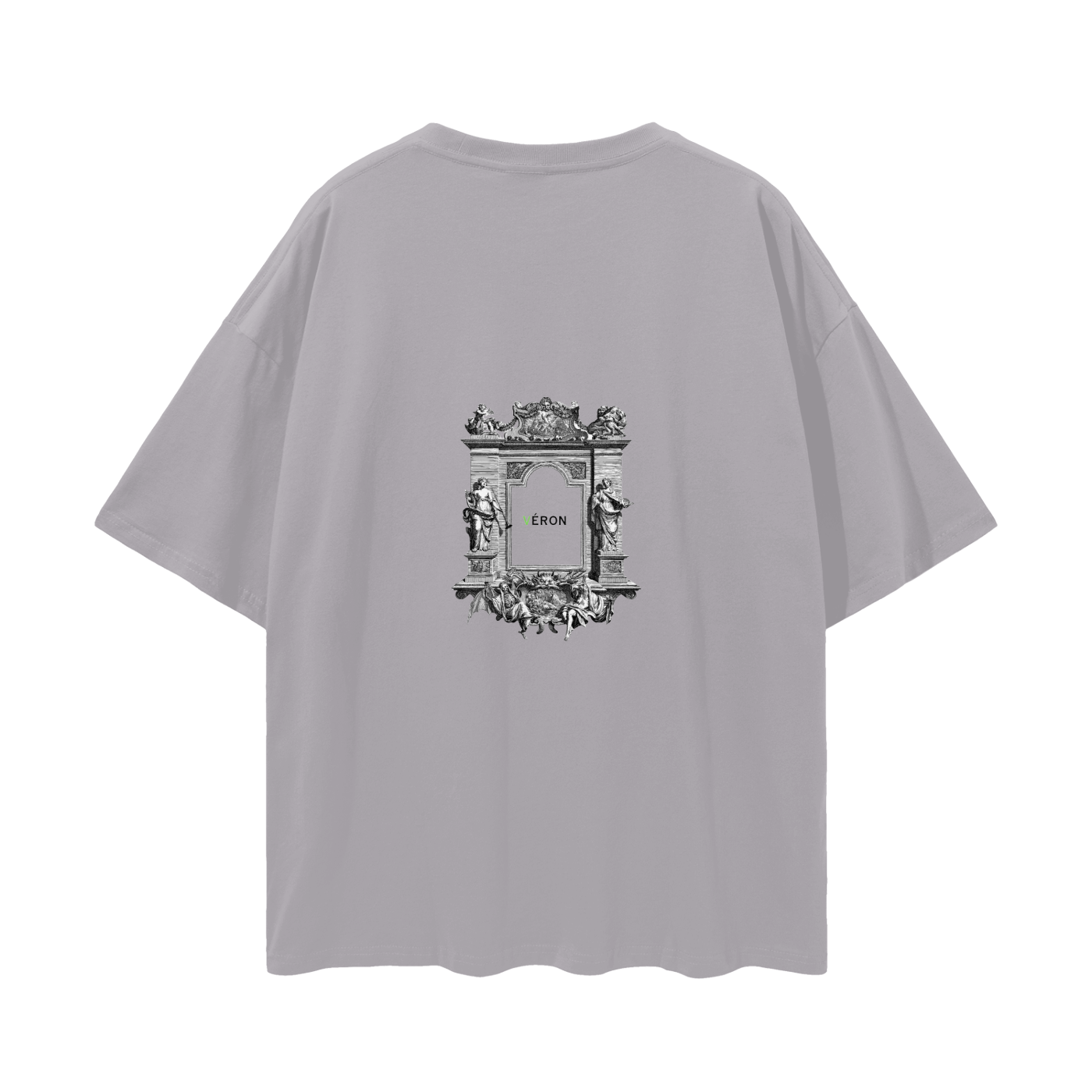 Female model styling VÉRON Portes de Lumière unisex graphic tee 5