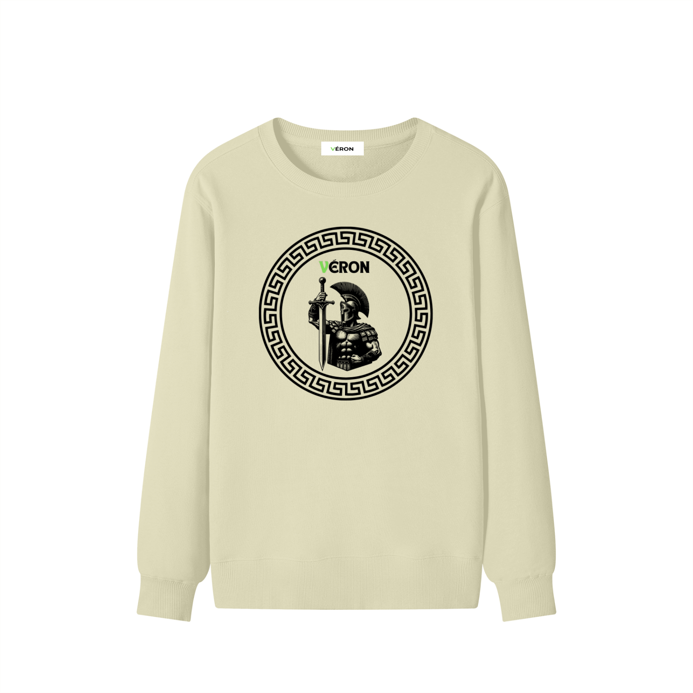 Model wearing VÉRON Le Cavalier knit sweater streetwear style 6