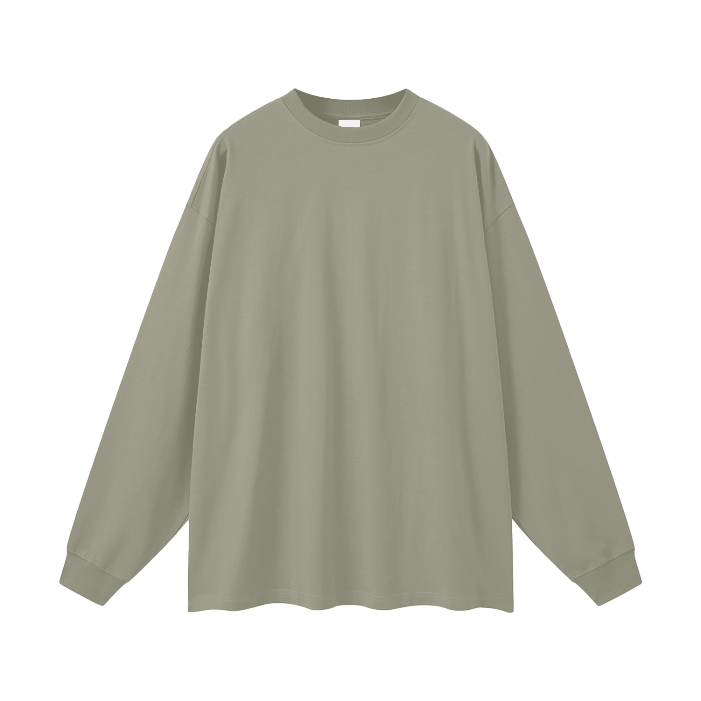 Green long-sleeve shirt on a white background