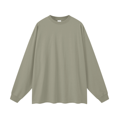 Green long-sleeve shirt on a white background