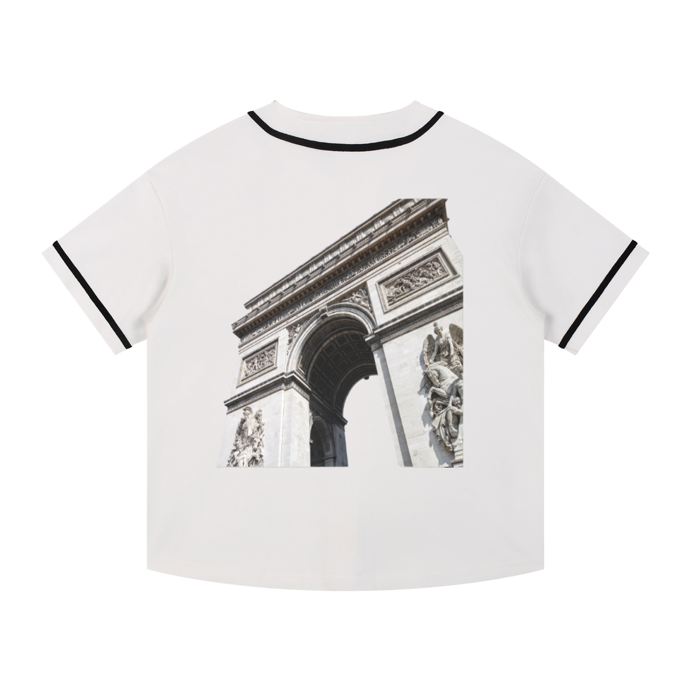 Paris-inspired streetwear VÉRON shirt worn by male and female models 4. 

