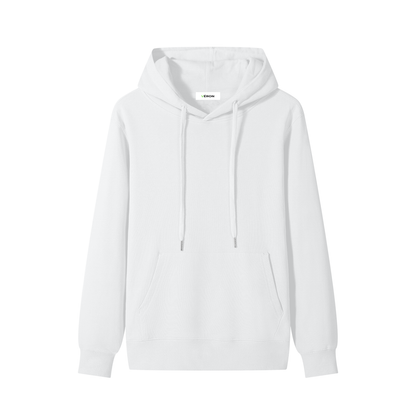 White hoodie on a light gray background