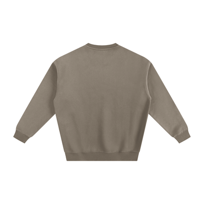 Premium heavyweight cotton sweater VÉRON Le PADRE in dark beige 2