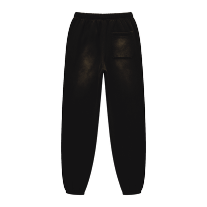 Black leather pants on a white background